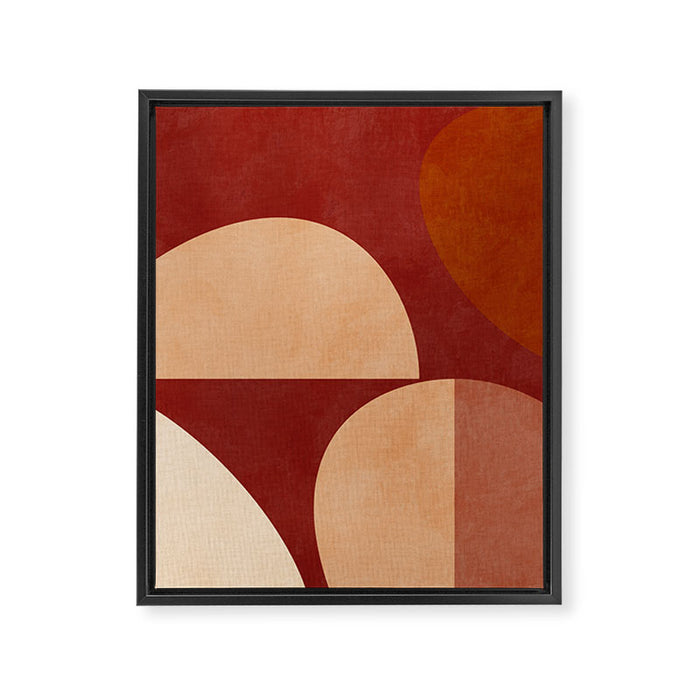 abstract retro shapes earthy Framed Canvas Print Gallery Image 1
