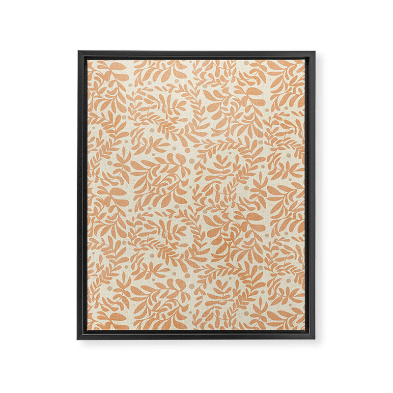 abstract retro shapes earthy leaves Framed Canvas Print Gallery Image 8