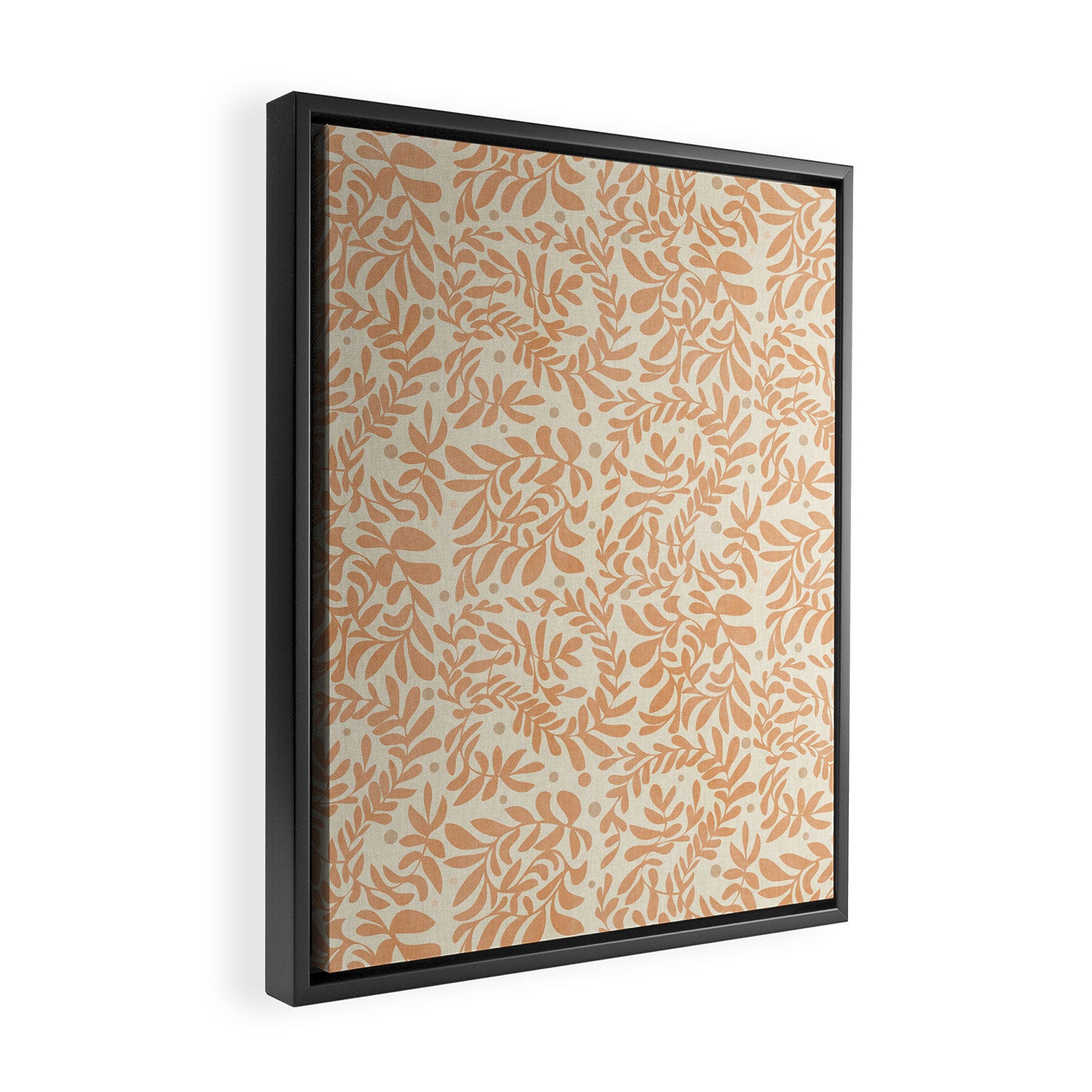 abstract retro shapes earthy leaves Framed Canvas Print Gallery Image 2