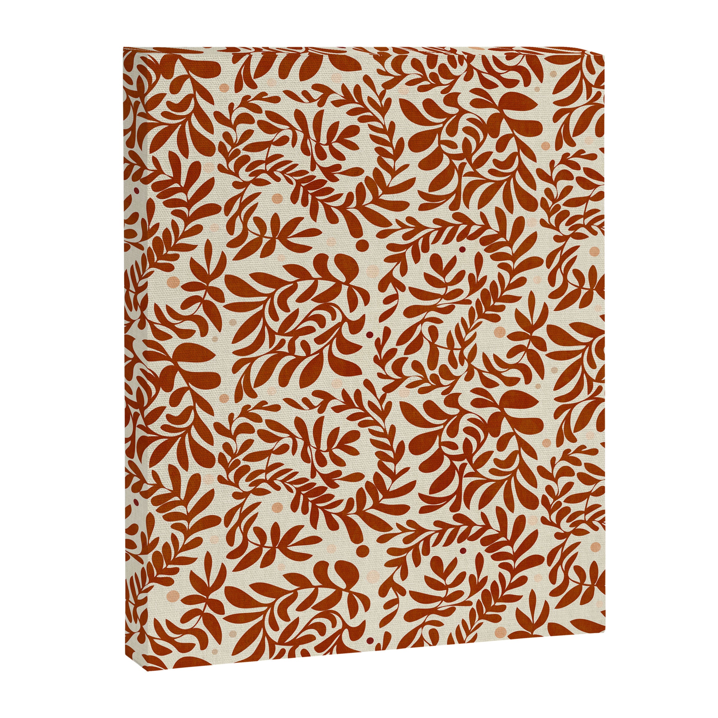 abstract retro shapes earthy leaves red Canvas Print Gallery Image 8
