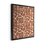 abstract retro shapes earthy leaves red Framed Canvas Print Gallery Image 2