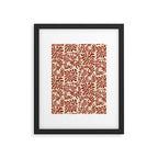 abstract retro shapes earthy leaves red Framed Art Print Gallery Image 6