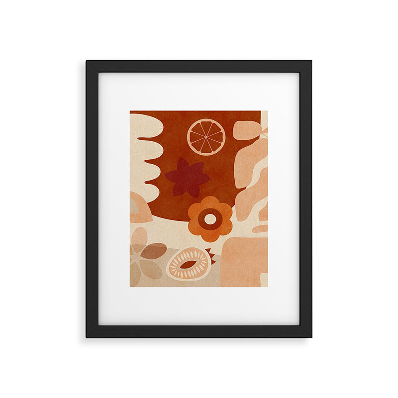 abstract retro shapes earthy organic Framed Art Print Gallery Image 4