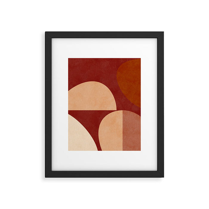abstract retro shapes earthy Framed Art Print Gallery Image 1