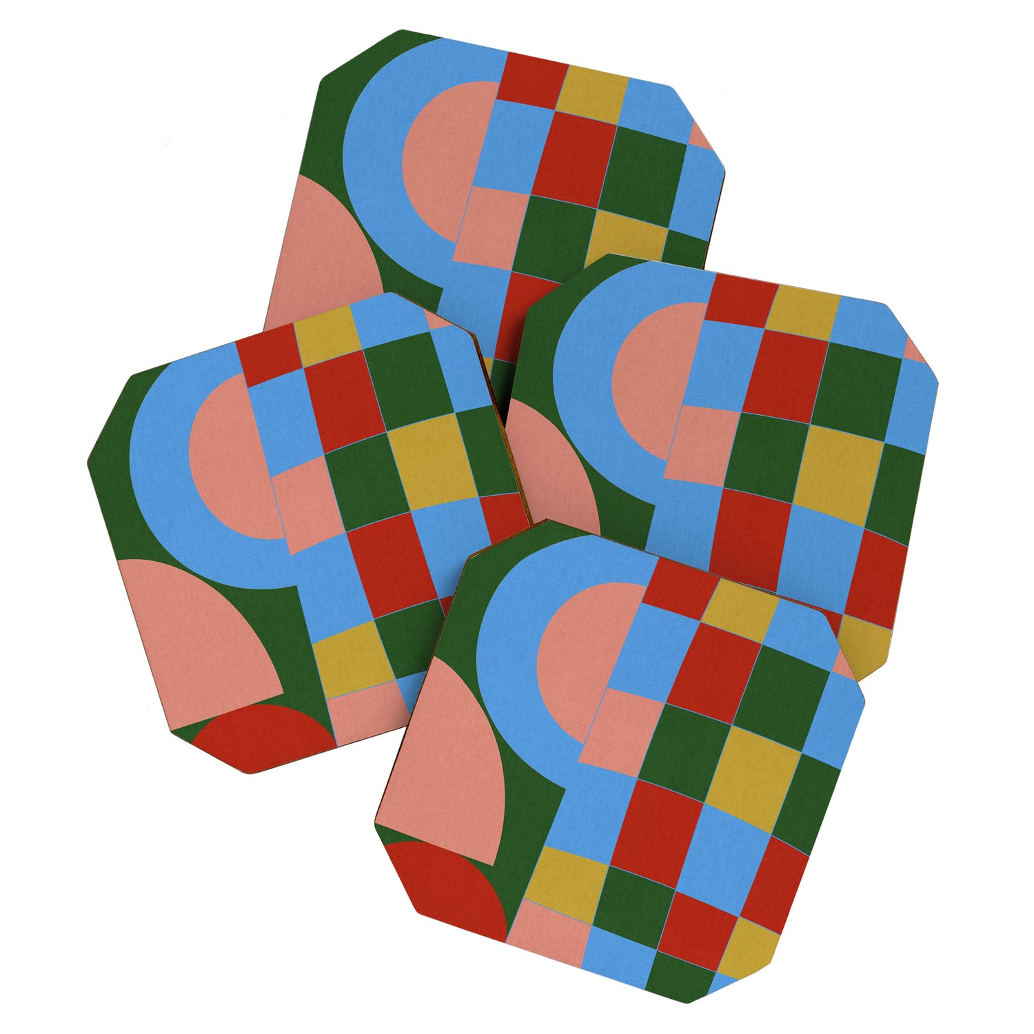 abstract retro vivid fall 4 Coaster Gallery Image 1