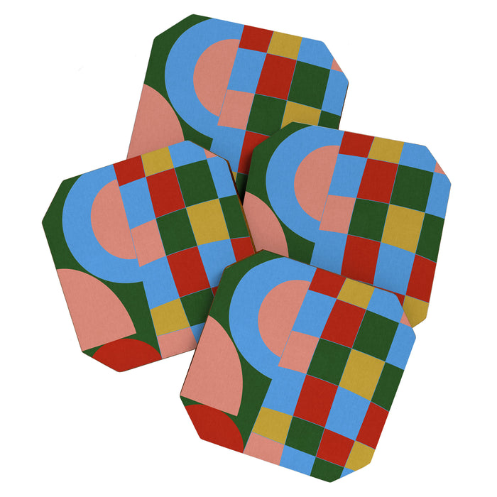 abstract retro vivid fall 4 Coaster Gallery Image 1