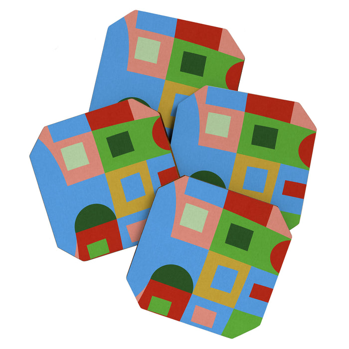 abstract retro vivid fall 5 Coaster Gallery Image 1