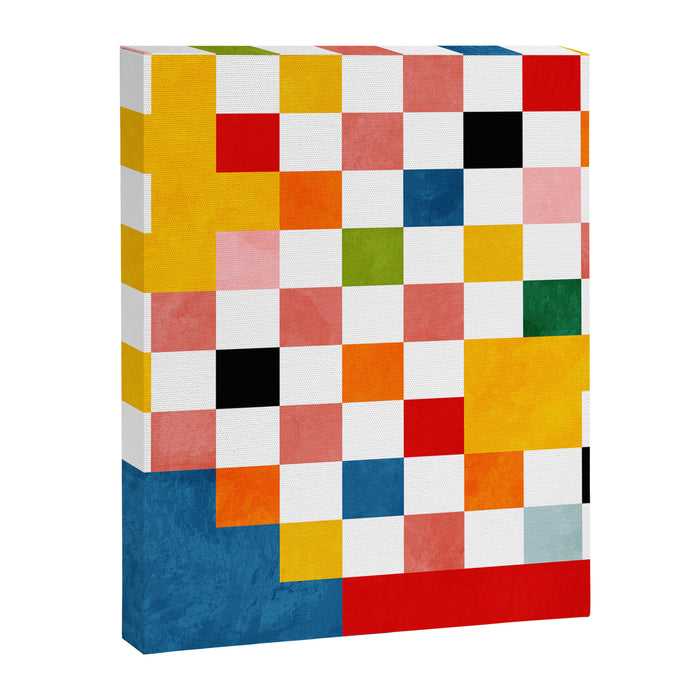 Abstract summer checkerboard Canvas Print Gallery Image 1