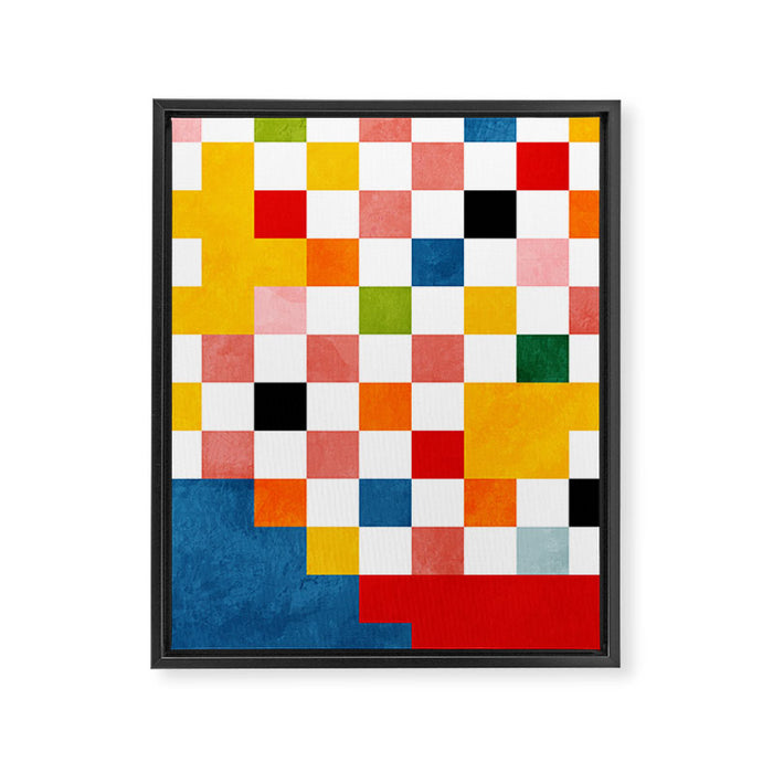 Abstract summer checkerboard Framed Canvas Print Gallery Image 1