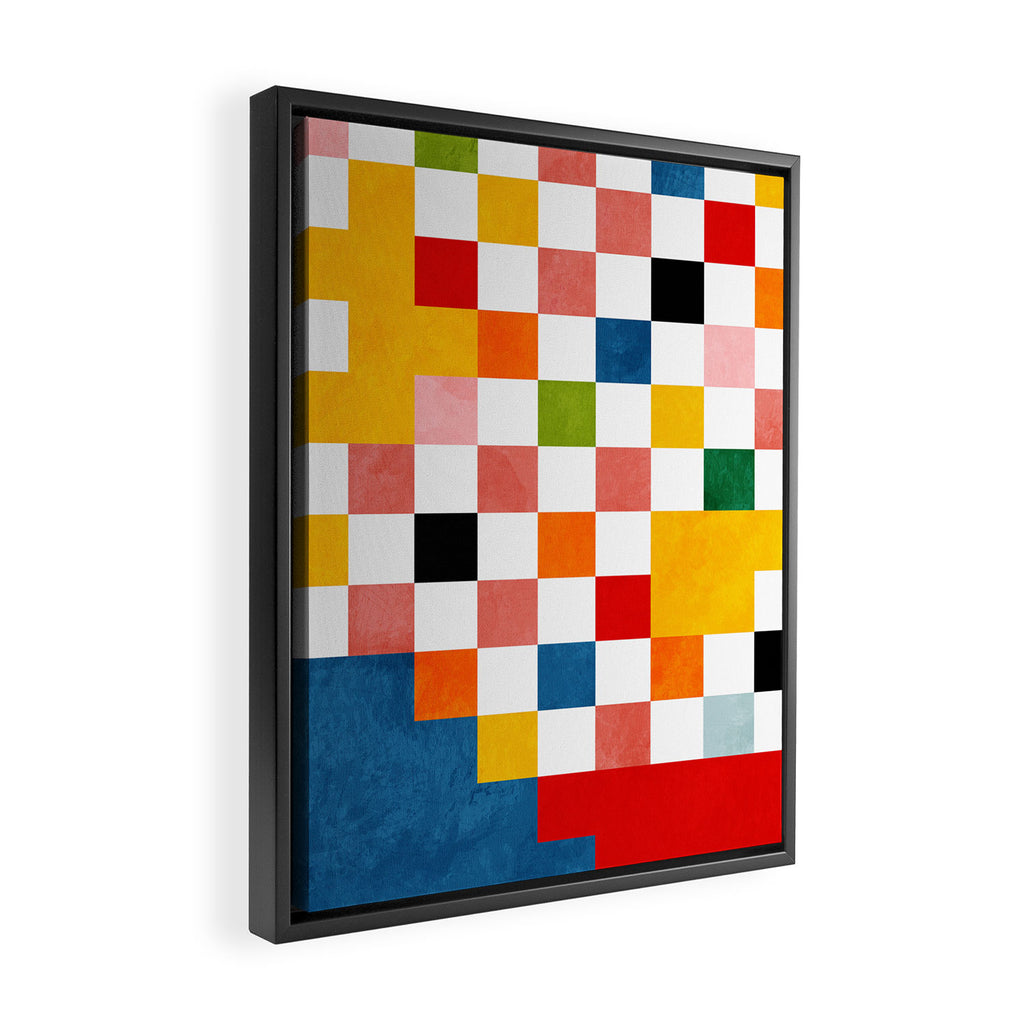 Abstract summer checkerboard Framed Canvas Print Gallery Image 2