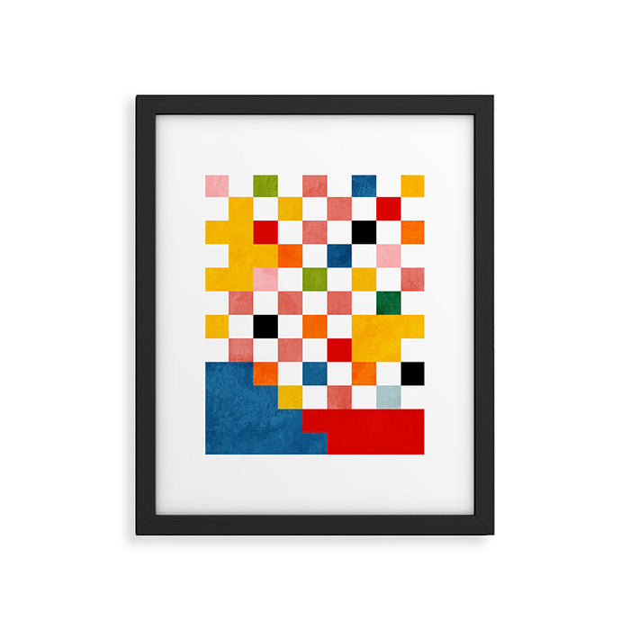 Abstract summer checkerboard Framed Art Print Gallery Image 1