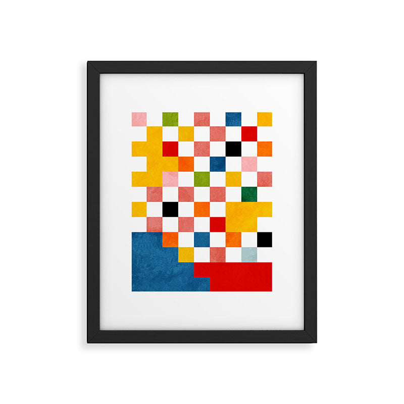 Abstract summer checkerboard Framed Art Print Gallery Image 5