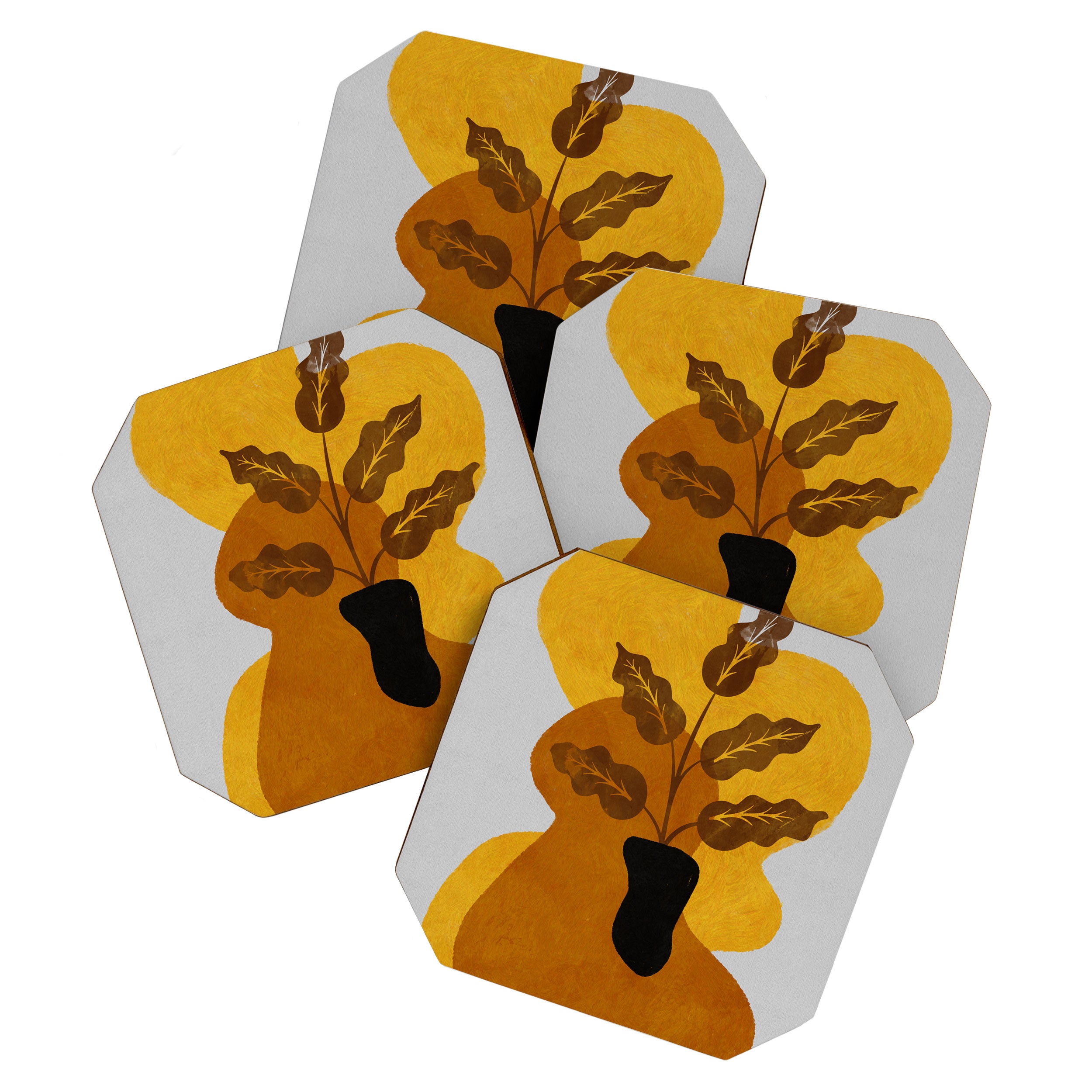 abstract vase shape fall Coaster Gallery Image 1