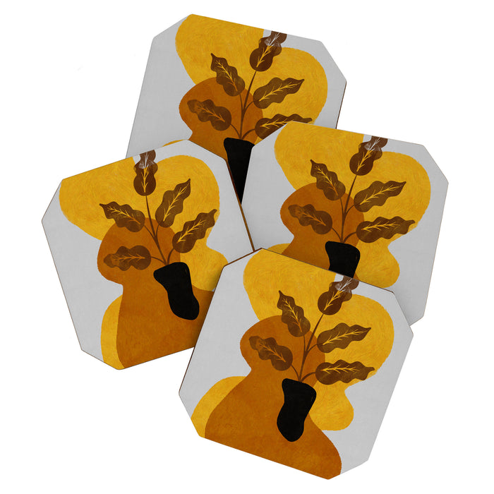 abstract vase shape fall Coaster Gallery Image 1