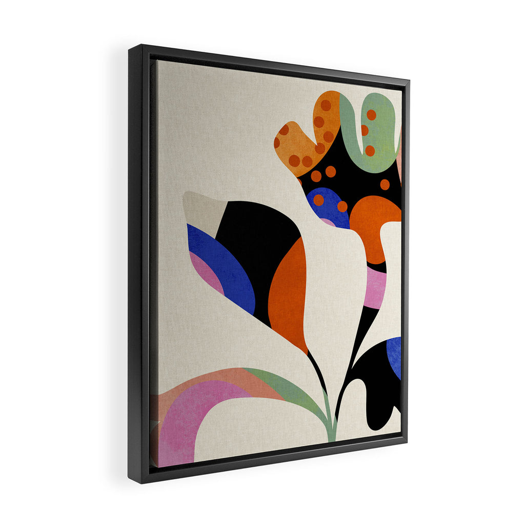 abstract whimsical flower minimal Framed Canvas Print Gallery Image 2