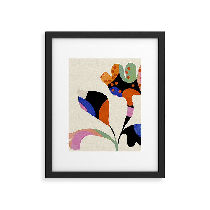 abstract whimsical flower minimal Framed Art Print Gallery Image 6