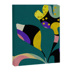 abstract whimsical flower on teal Canvas Print Gallery Image 8