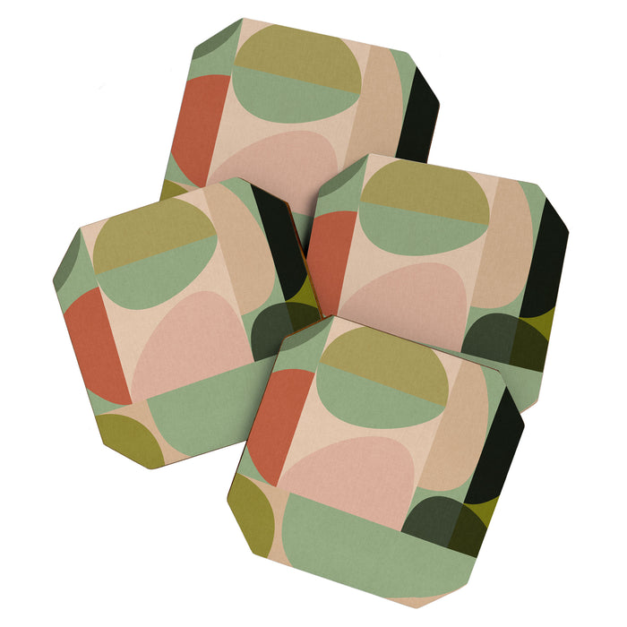 autumn mid century abstract Coaster Gallery Image 1