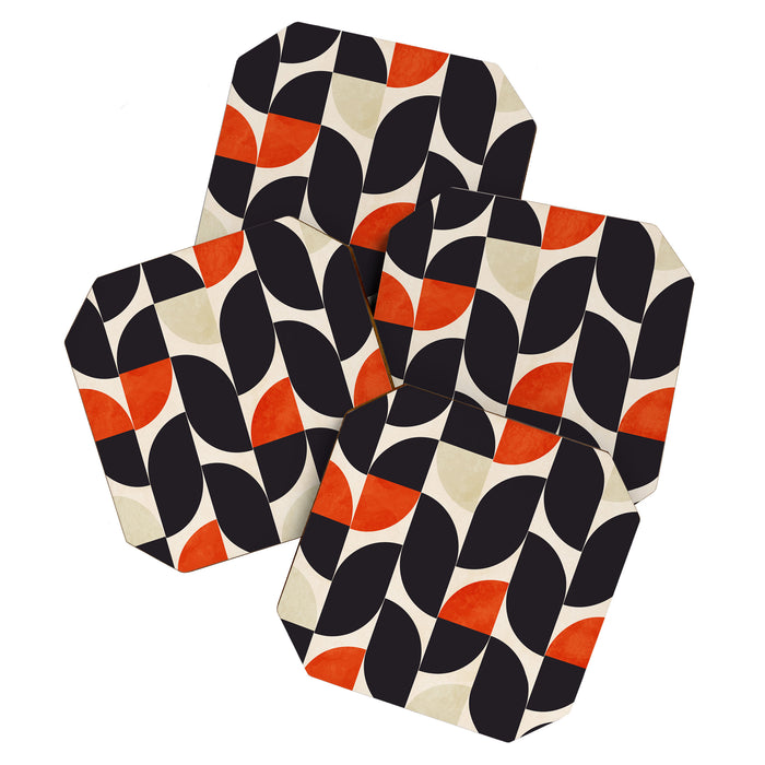bauhaus mid century shapes abstract Coaster Gallery Image 1
