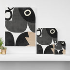 black white abstract shape art 2 Canvas Print Gallery Image 3