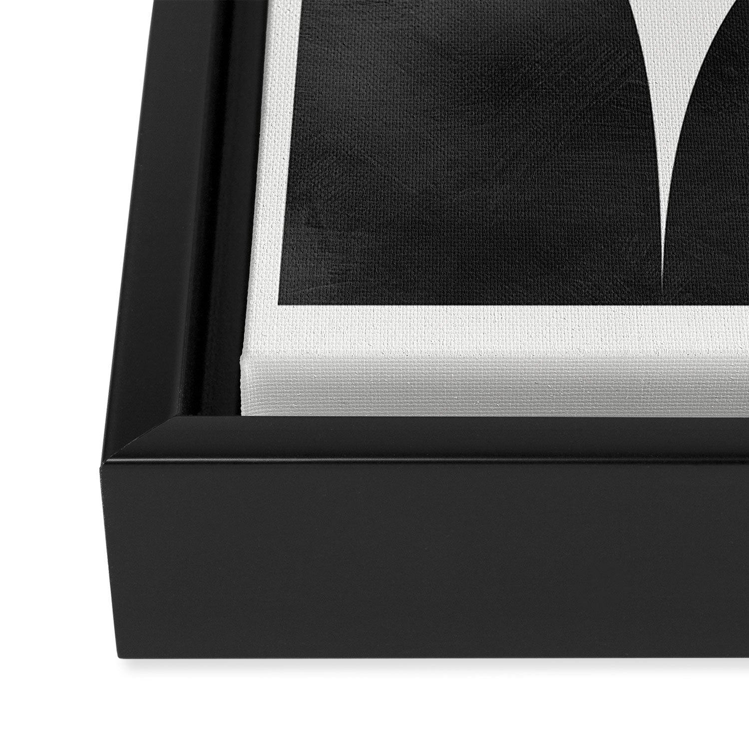 black white abstract shape art 2 Framed Canvas Print Gallery Image 3