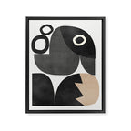 black white abstract shape art 2 Framed Canvas Print Gallery Image 6
