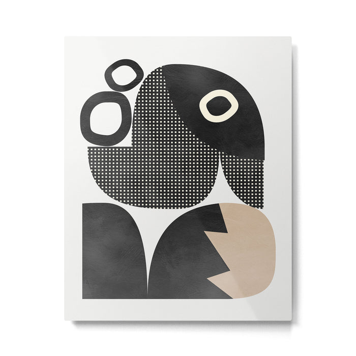 black white abstract shape art 2 Metal Print Gallery Image 1
