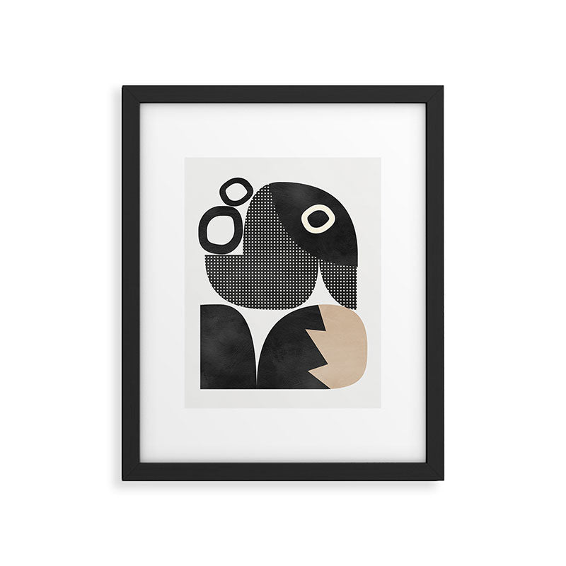 black white abstract shape art 2 Framed Art Print Gallery Image 5