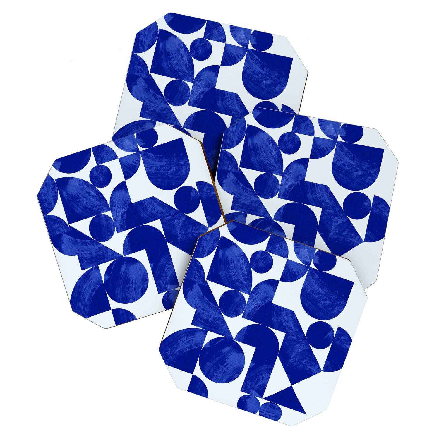 blue hues geometric Coaster Gallery Image 1