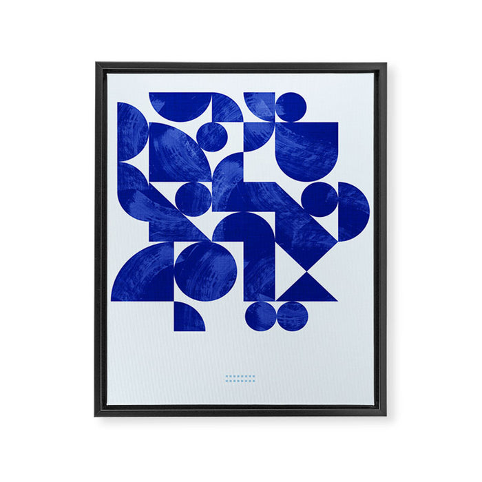 blue hues geometric Framed Canvas Print Gallery Image 1