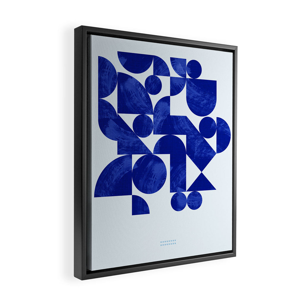 blue hues geometric Framed Canvas Print Gallery Image 2