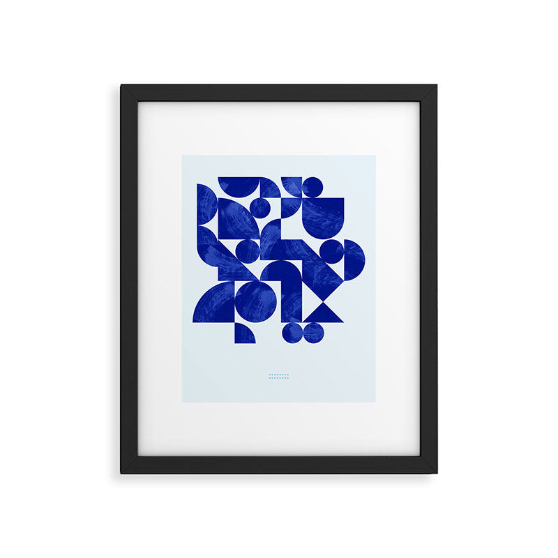 blue hues geometric Framed Art Print Gallery Image 5
