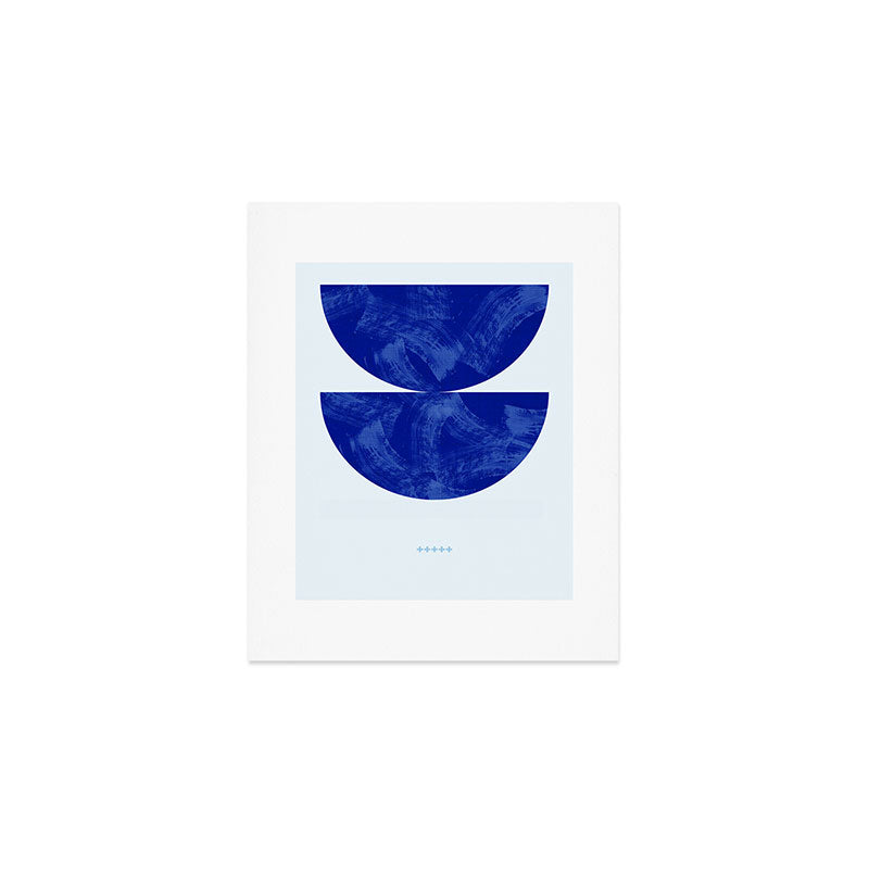blue retro mid century Art Print Gallery Image 1