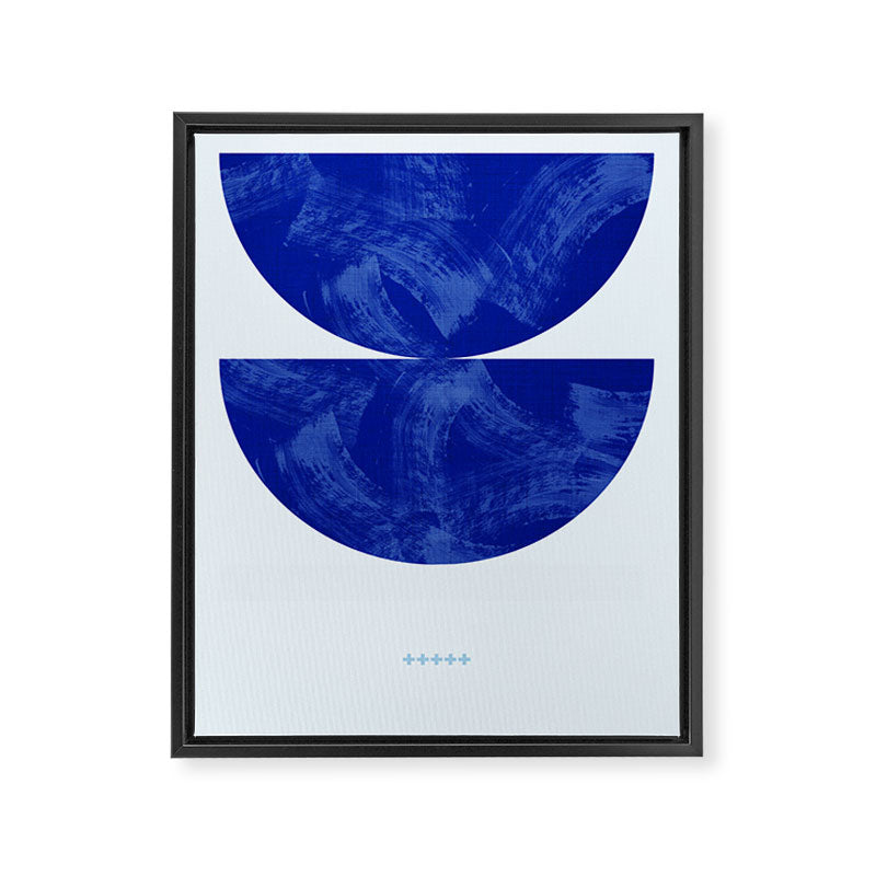 blue retro mid century Framed Canvas Print Gallery Image 6