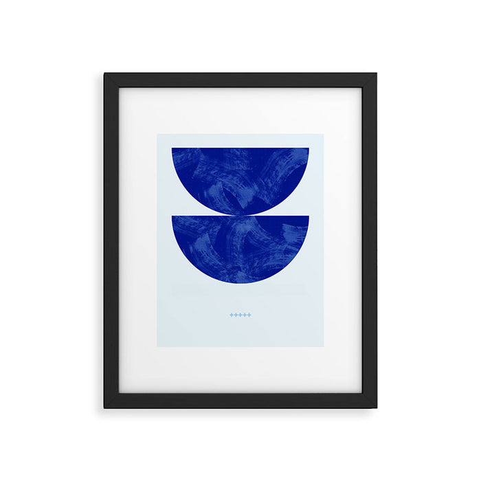 blue retro mid century Framed Art Print Gallery Image 1