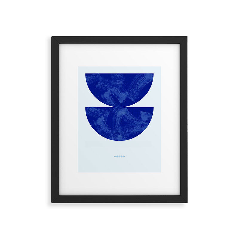 blue retro mid century Framed Art Print Gallery Image 5