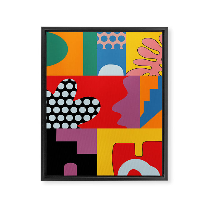 bold collage Framed Canvas Print Gallery Image 1