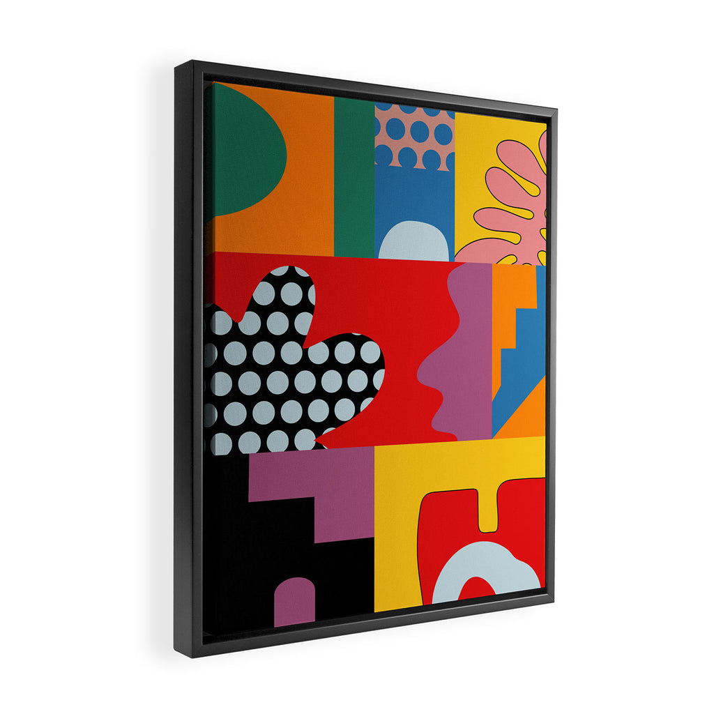 bold collage Framed Canvas Print Gallery Image 2