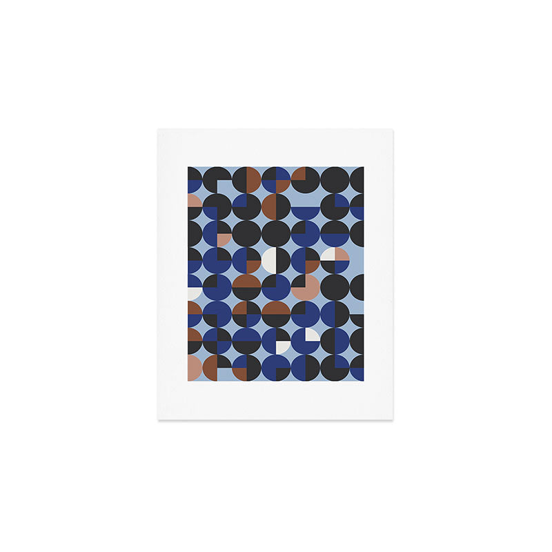 brown blue geometric elegance Art Print Gallery Image 1
