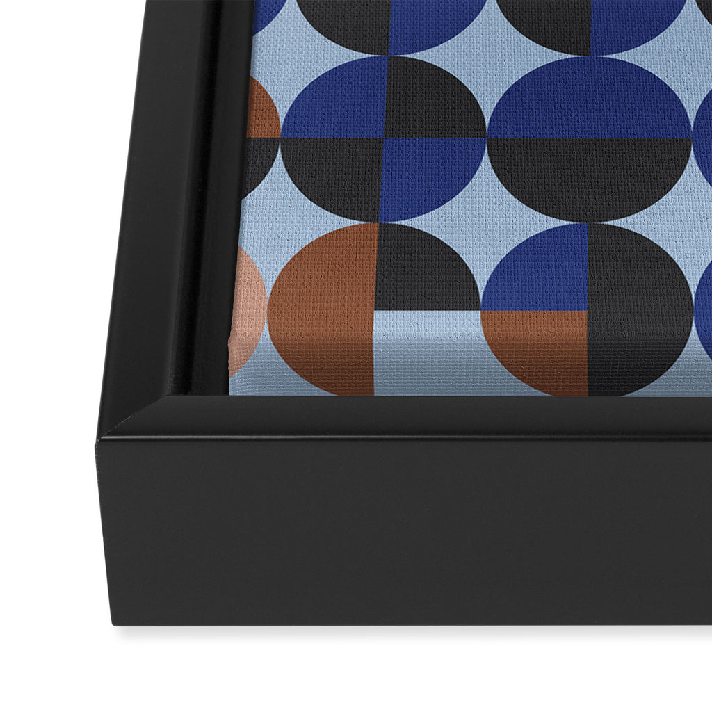 brown blue geometric elegance Framed Canvas Print Gallery Image 3