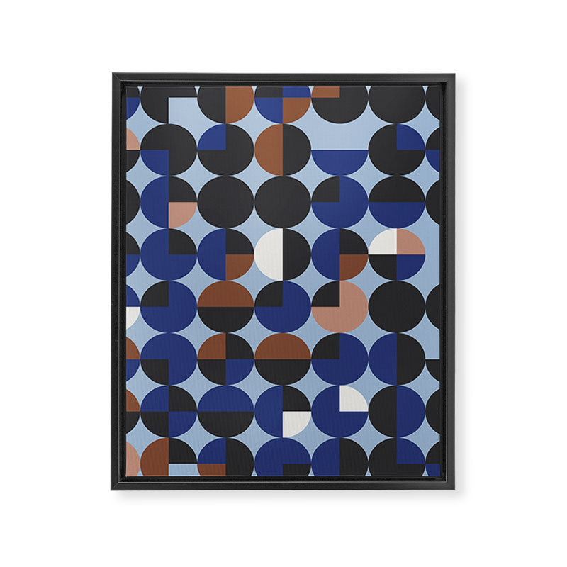 brown blue geometric elegance Framed Canvas Print Gallery Image 8