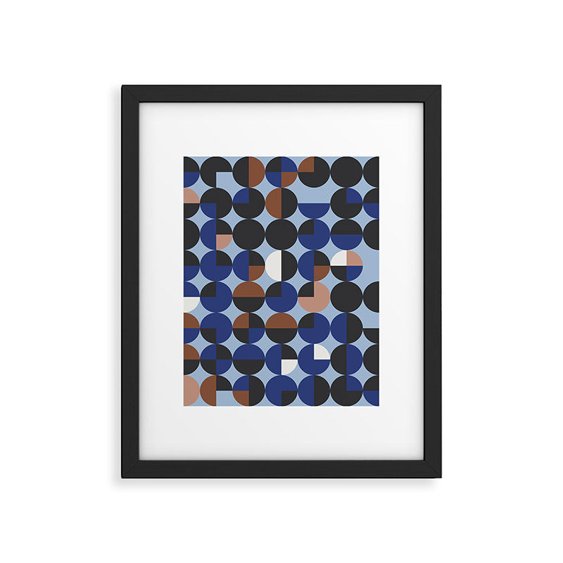 brown blue geometric elegance Framed Art Print Gallery Image 6