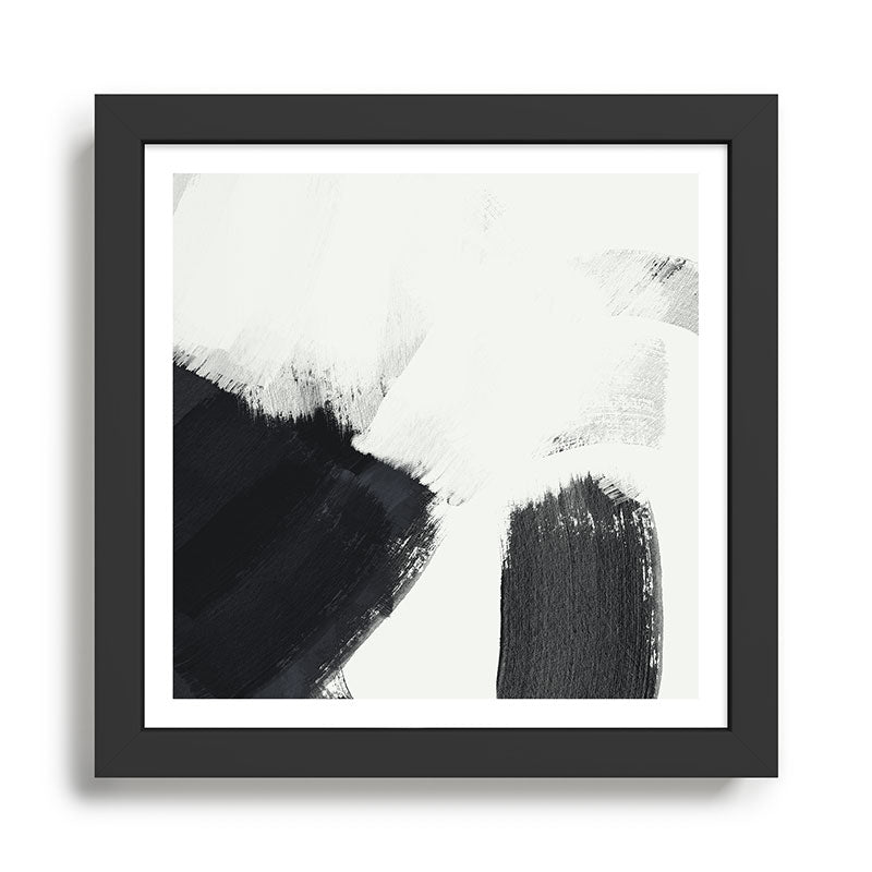 brush stroke black white painted II Framed Art Print Gallery Image 1