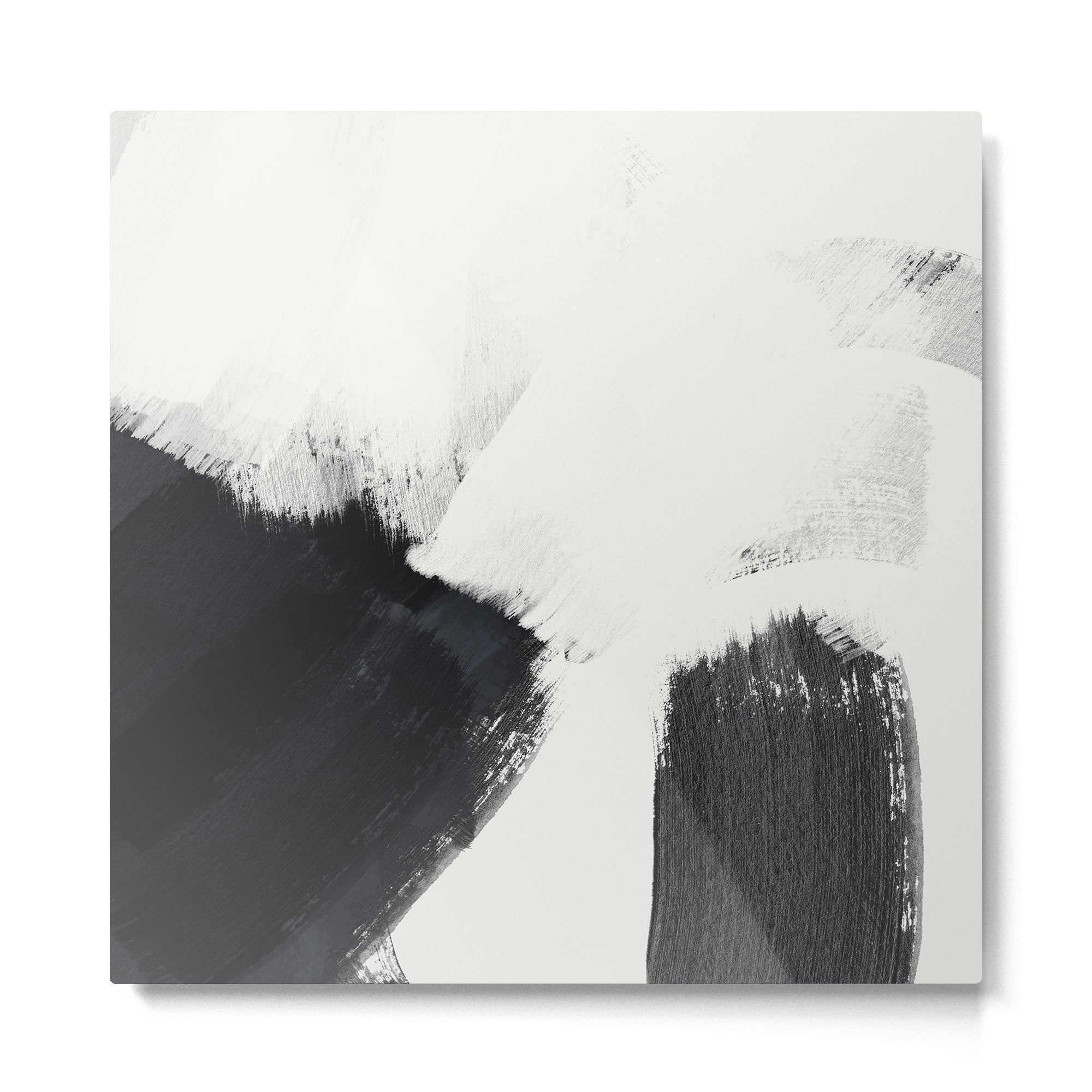 brush stroke black white painted II Metal Print Gallery Image 2