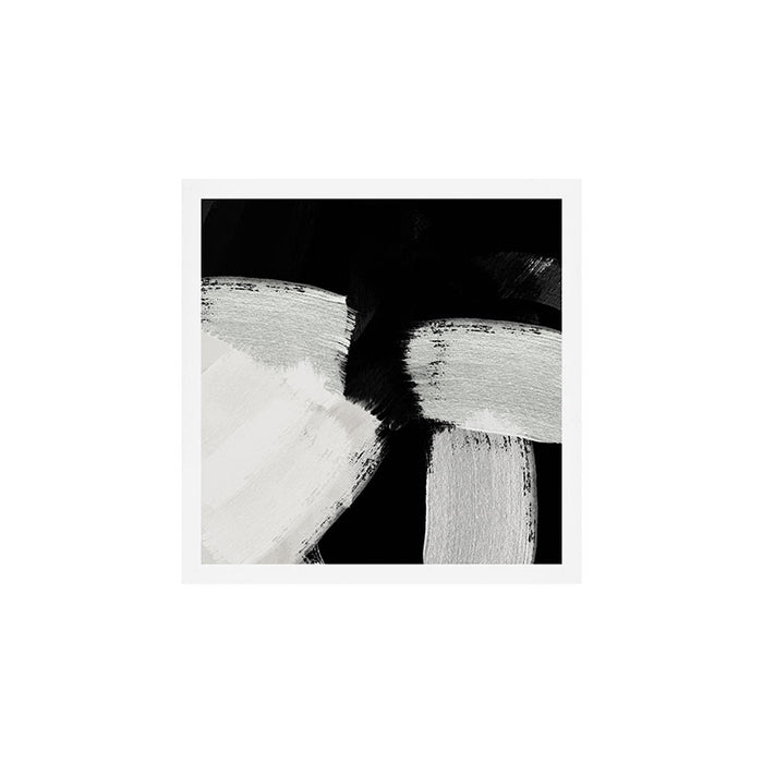 brush stroke black white painted Art Print Gallery Image 1