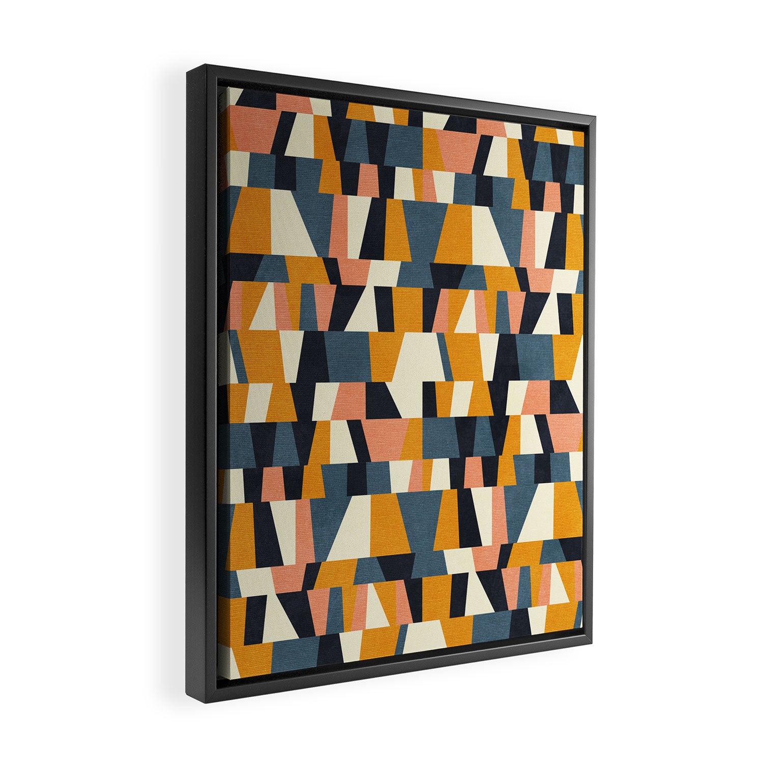chequers irregular shapes Framed Canvas Print Gallery Image 2