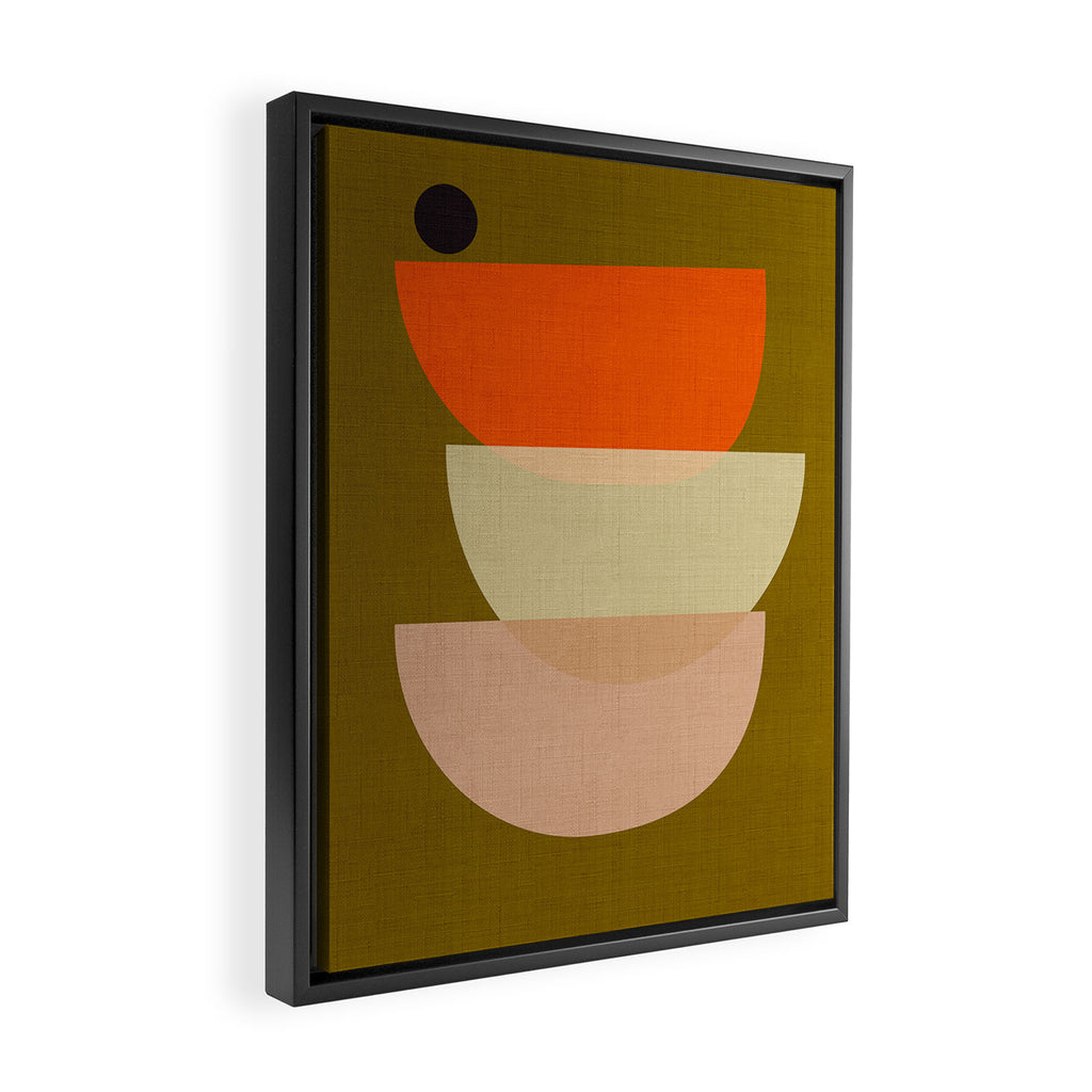 cups balance mid century minimal Framed Canvas Print Gallery Image 2