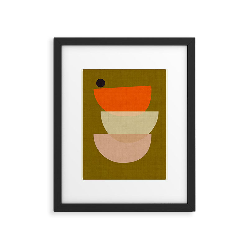 cups balance mid century minimal Framed Art Print Gallery Image 5