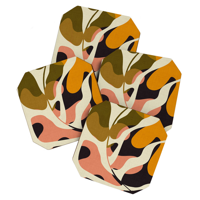 cut out leaves minimal Coaster Gallery Image 1