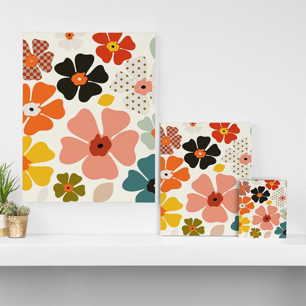 Daisies mid modern 3 Canvas Print Gallery Image 3